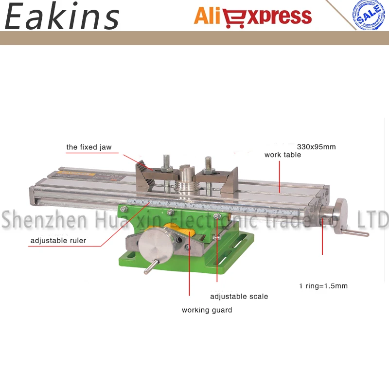 Прецизионный Многофункциональный фрезерный станок Настольный сверлильный тиски Рабочий стол X ось Y регулировочный координатный стол+ 2," параллельные Щековые тиски