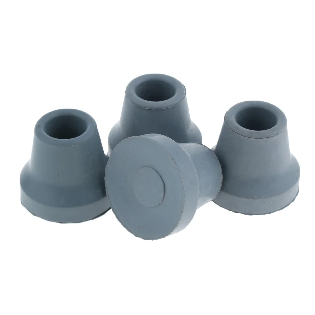 4pcs 5/8 inch 16mm Safety Soft Replacement Rubber Tip Cane Walking Stick Crutches Mobility Aid for Stability