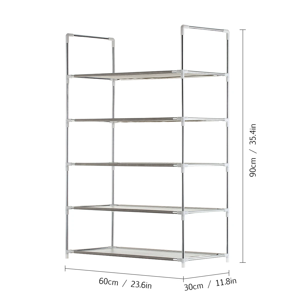 4/5/6-ярус полки для обуви Полка большой Стекируемые обувной шкаф полки держит полка для обуви книга дом для хранения обуви, Новинка - Цвет: 5-Tier Grey