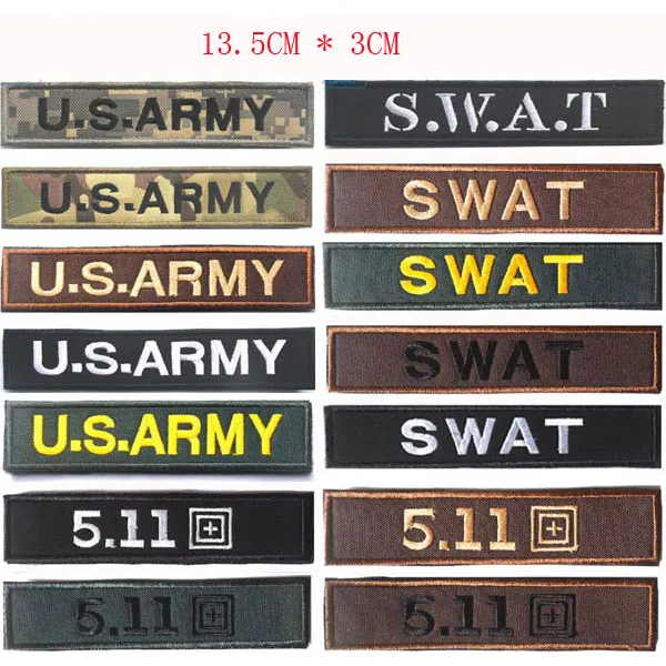 

Embroidery Military Patches U.S.ARMY SWAT 5.11 SAS Tactical Morale Armband Badges Appliques patch for Clothing with Hook&Loop