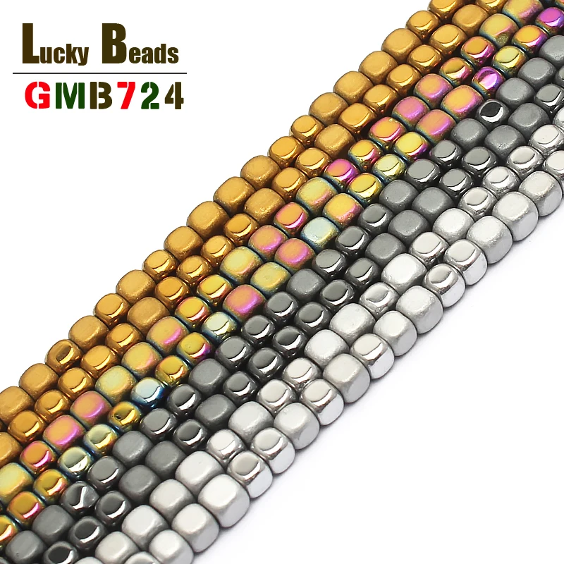 

Natural Stone Beads 3mm Square Matte Hematite Beads For Jewelry Making 15inch 4colors Spacer Beads Making Bracelet