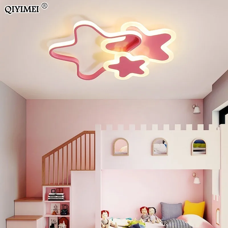 Светодиодный светильник-люстра для коридора, прихожей, детской комнаты, спальни, современный светильник с пультом дистанционного управления, белый, розовый цвет, люстры