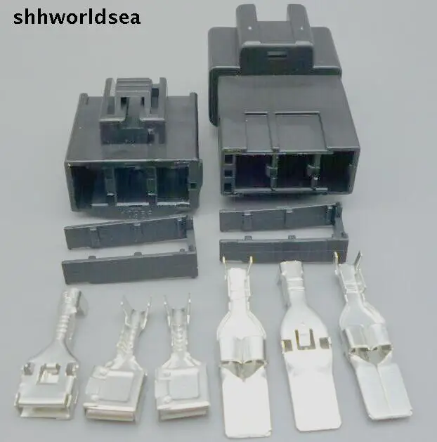 

shhworldsea 5/30/100sets 3Pin 7.8mm Car connector,3P Auto plug,7.8mm Car electrical connector for car motorcycle Truck