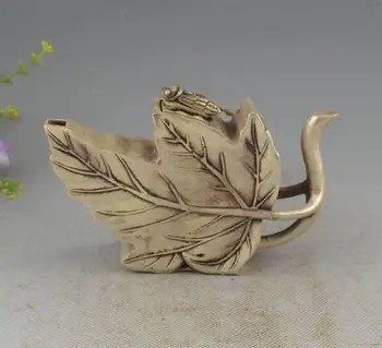 

China Collectible Miao Silver Maple Leaf Bionic Design Teapot