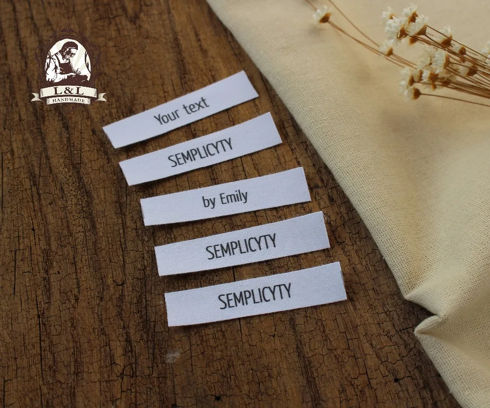 Custom Flat folding Tags / brand labels, Sewing Labels,Custom Clothing Tags, Name Tags, Cotton ...