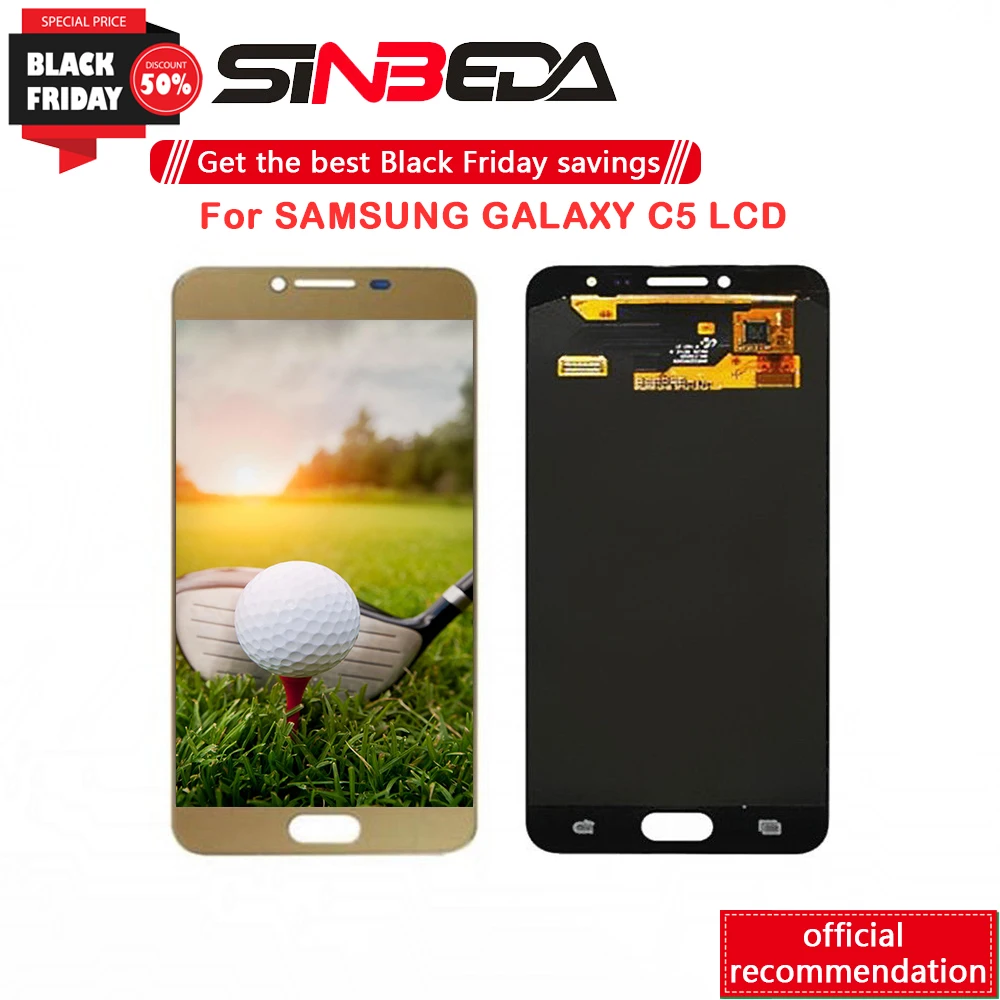 

Sinbeda 5.2" Capacitive 424 ppi For SAMSUNG GALAXY C5 LCD Display C5000 Touch Screen Digitizer Assembly For Super AMOLED Display