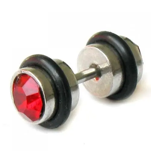 Men's Earring Ear Stud Stainless Steel Crystal Fake Plugin Stud
