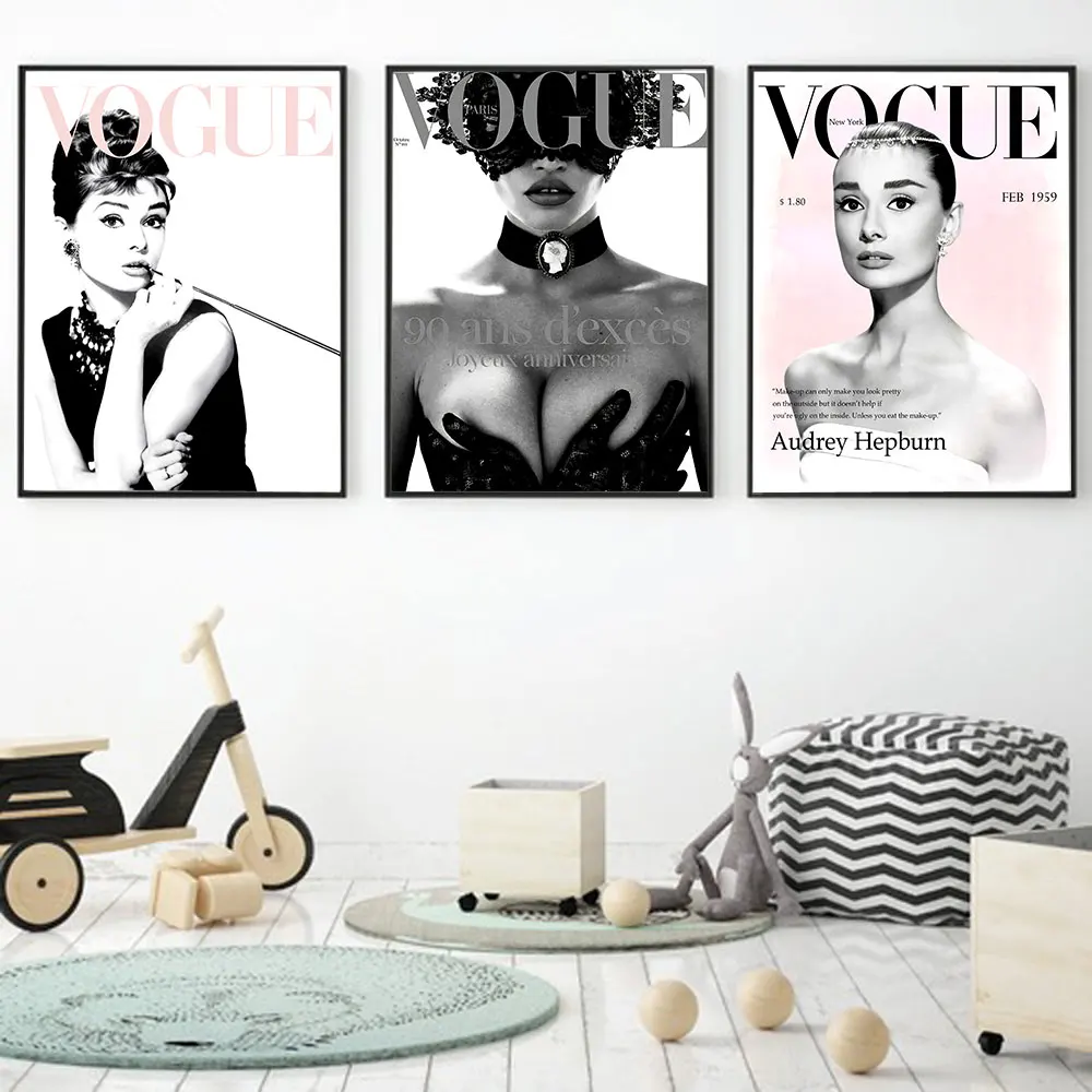 Vogue Woman Figure Wall Art Painitng для гостиной спальни домашнего декора Постер и печать