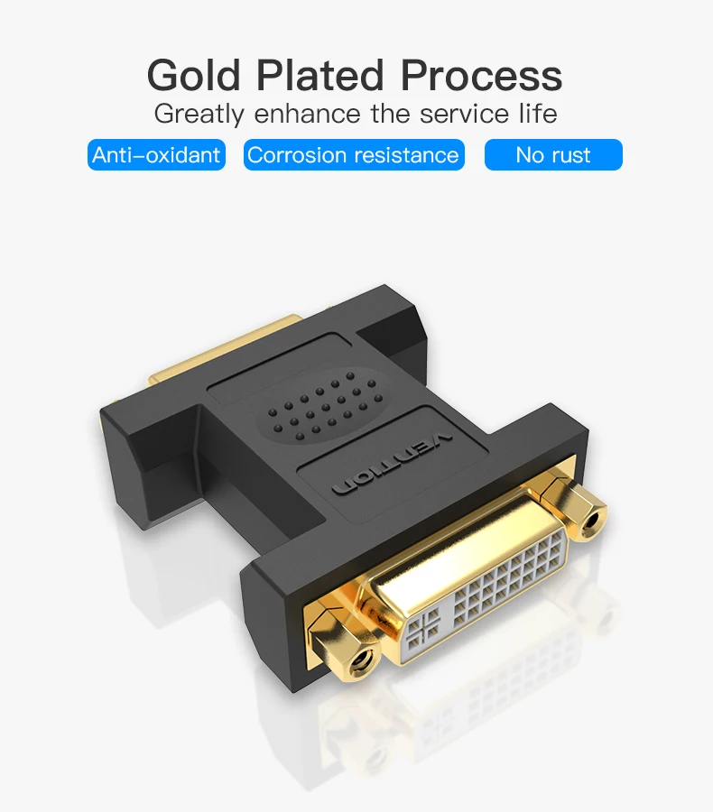 Vention DVI to DVI 24+ 5 адаптер Женский 2560 P преобразователь ТВЧ-сигналов для ПК ТВ-проектор коробка