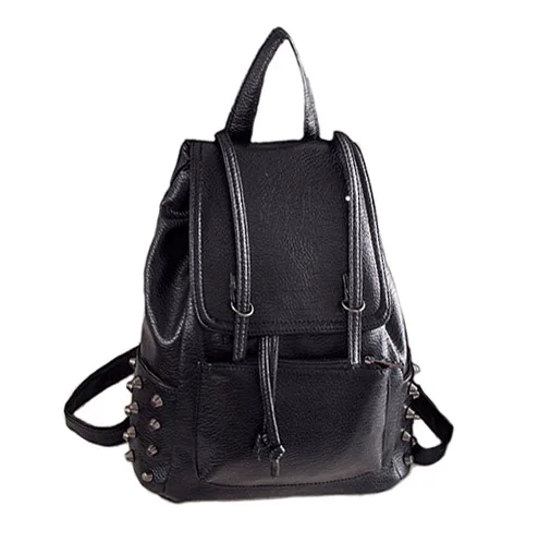 Hot 2017 Women Vintage Rivet PU Leather Backpacks School Bags for Girls Ladies Student Casual Travel