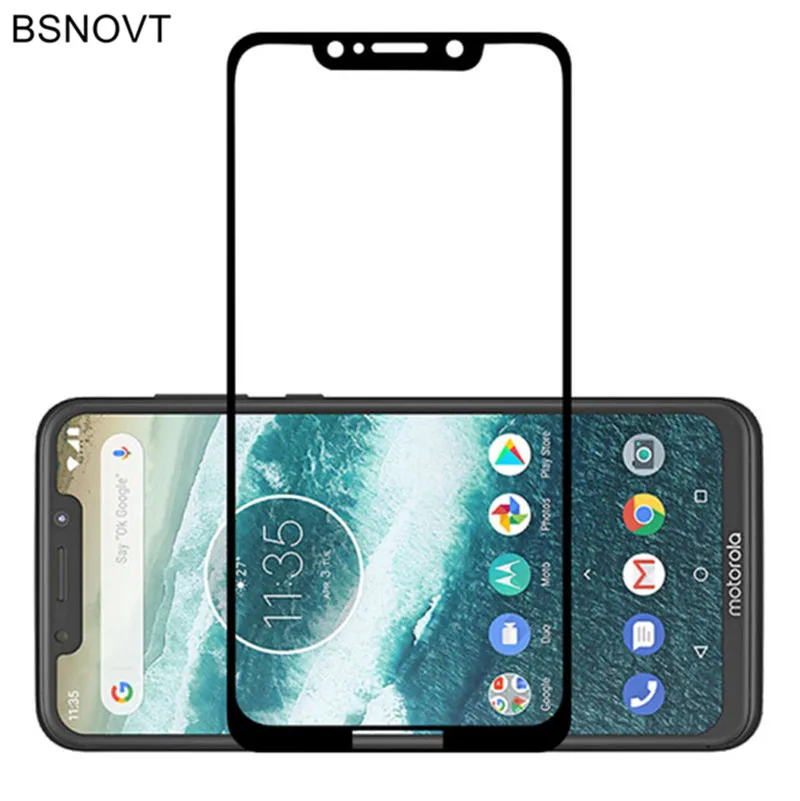 Полное покрытие и полный клей экран протектор для Motorola One (P30 Play) стекло закаленное