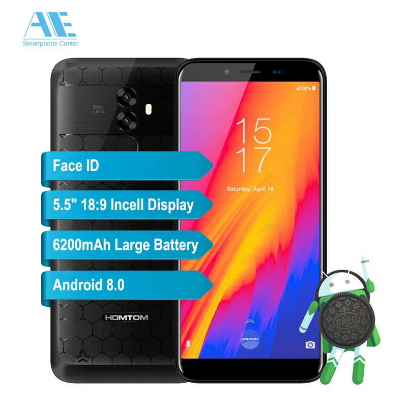 HOMTOM S99 5 дюймов HD 18:9 полный экран 6200 мАч 4 Гб ОЗУ 64 ПЗУ смартфон MTK6750 четыре ядра 4G LTE