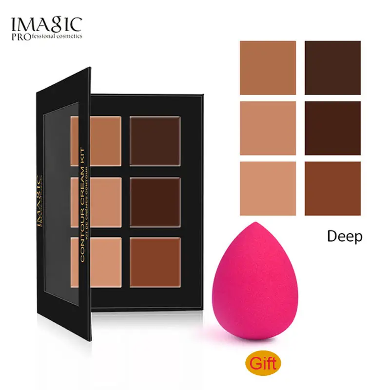 

IMAGIC 6 Colors Natural Concealer Cream Contour Palette Kit Pro Makeup Palatte Concealer Face Primer Net + puff gift