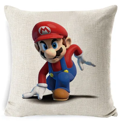 Автомобильные чехлы, подушка супер Марио, креативная хлопковая льняная наволочка для дивана, Автомобильная подушка, чехол для подушки Almofada Cojine Mario - Цвет: Зеленый