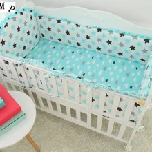 Акция! 5 шт. мультфильм детские кроватки Комплект Новое поступление маленьких Постельное бельё хлопок, включают(4 бамперы+ лист