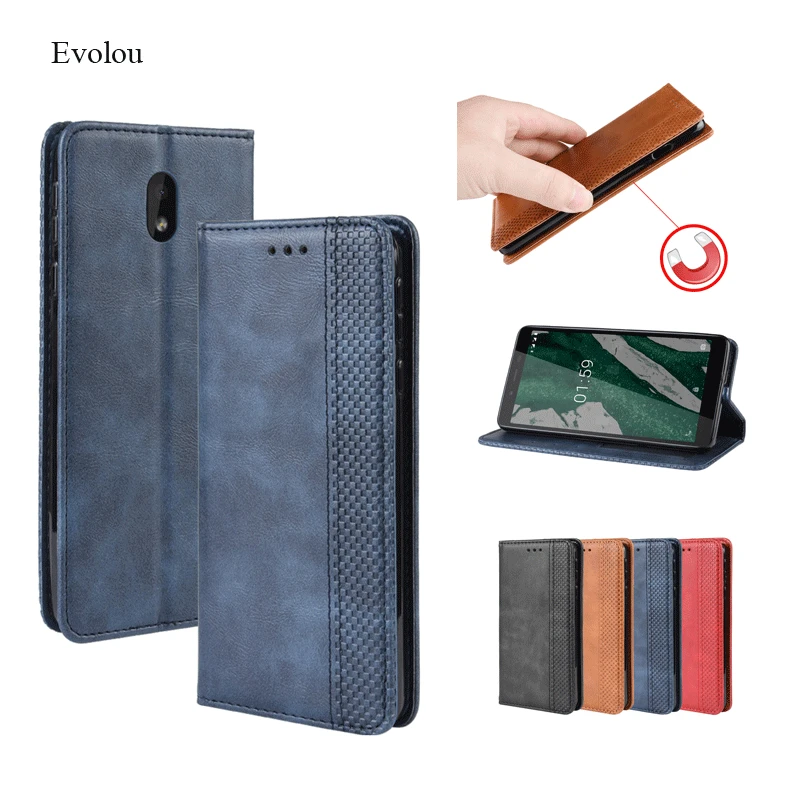 

Retro book Leather Flip Cover for Nokia 1 PLUS case Wallet Flip Magnetic leather case For Nokia 3.2 Schockproof phone cover