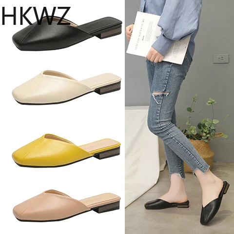 

Women's Slippers Brand New Square Head Low-heeled Fashion Sandals Comfortable Joker Casual Non-slip Breathable Gladiator Sandals