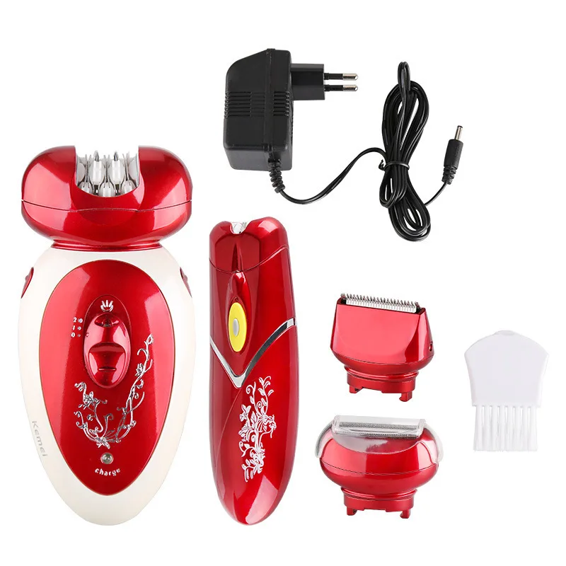 Kemei 3 in 1 Lady Shaver Rechargeable Electric Hair Removal Epilator