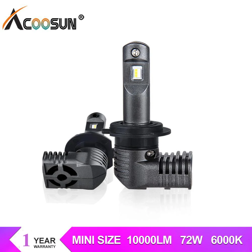 AcooSun автомобильный головной светильник s led h7 H11 9005 9006 9012 HB3 HB4 лампы 10000лм 6000 К