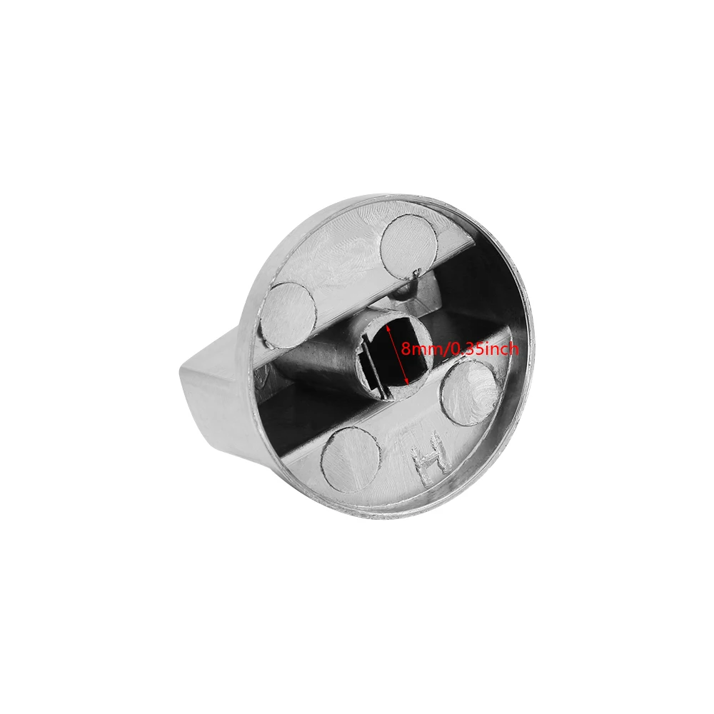 2Pcs 6/8mm Kitchen Cooker Gas Stove Oven Universal Metal Rotary Switch Control Knobs Replacement