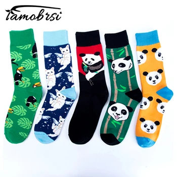 

Crew Cool Cat Panda Bamboo Animal Premium Men Women Crazy Socks Happy Short Male Cotton Pop Crazy Female Winter Warm Socks