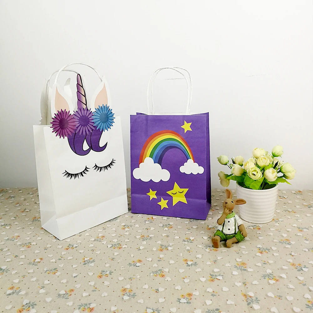 20pcs/set Unicorn Wedding Gift Bags Happy Birthday Candy For Children Baby Shower Packing Paper Boxes | Дом и сад