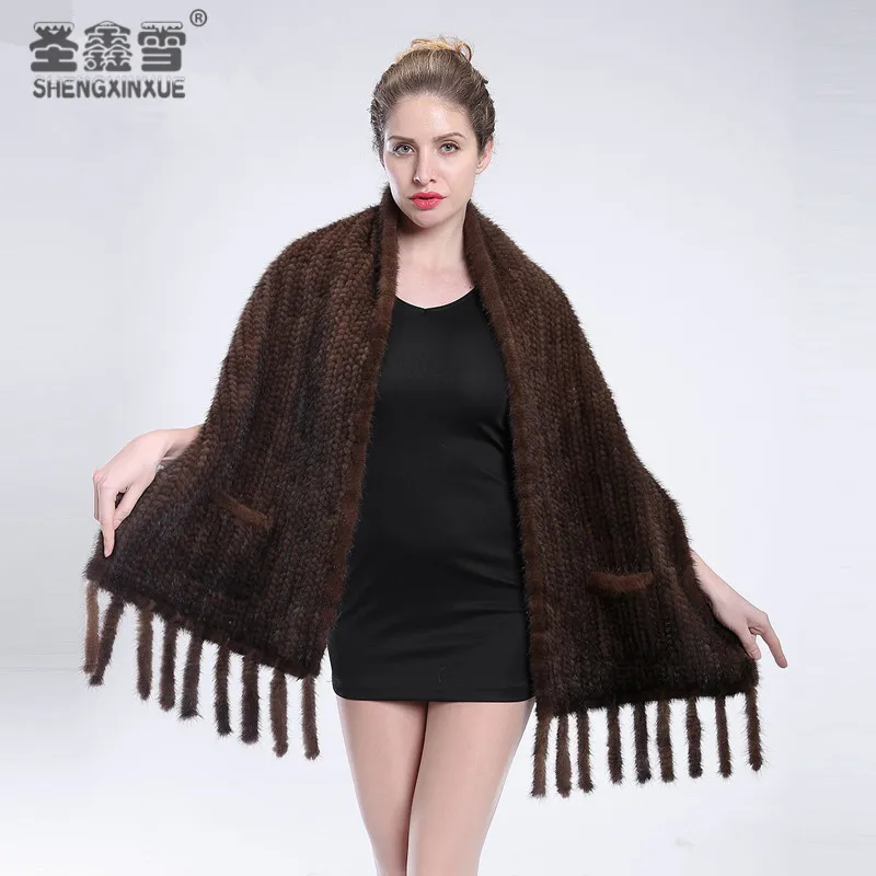 

2019 Winter new mink scarf fur shawl mink woven collar jacket women warm fur free shipping