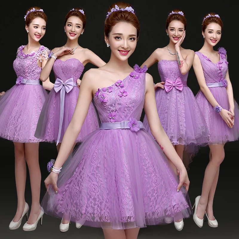 Robe demoiselle d'honneur 2017 new lace 5 Style A line lavender junior bridesmaid dresses plus size Cheap vestido madrinha