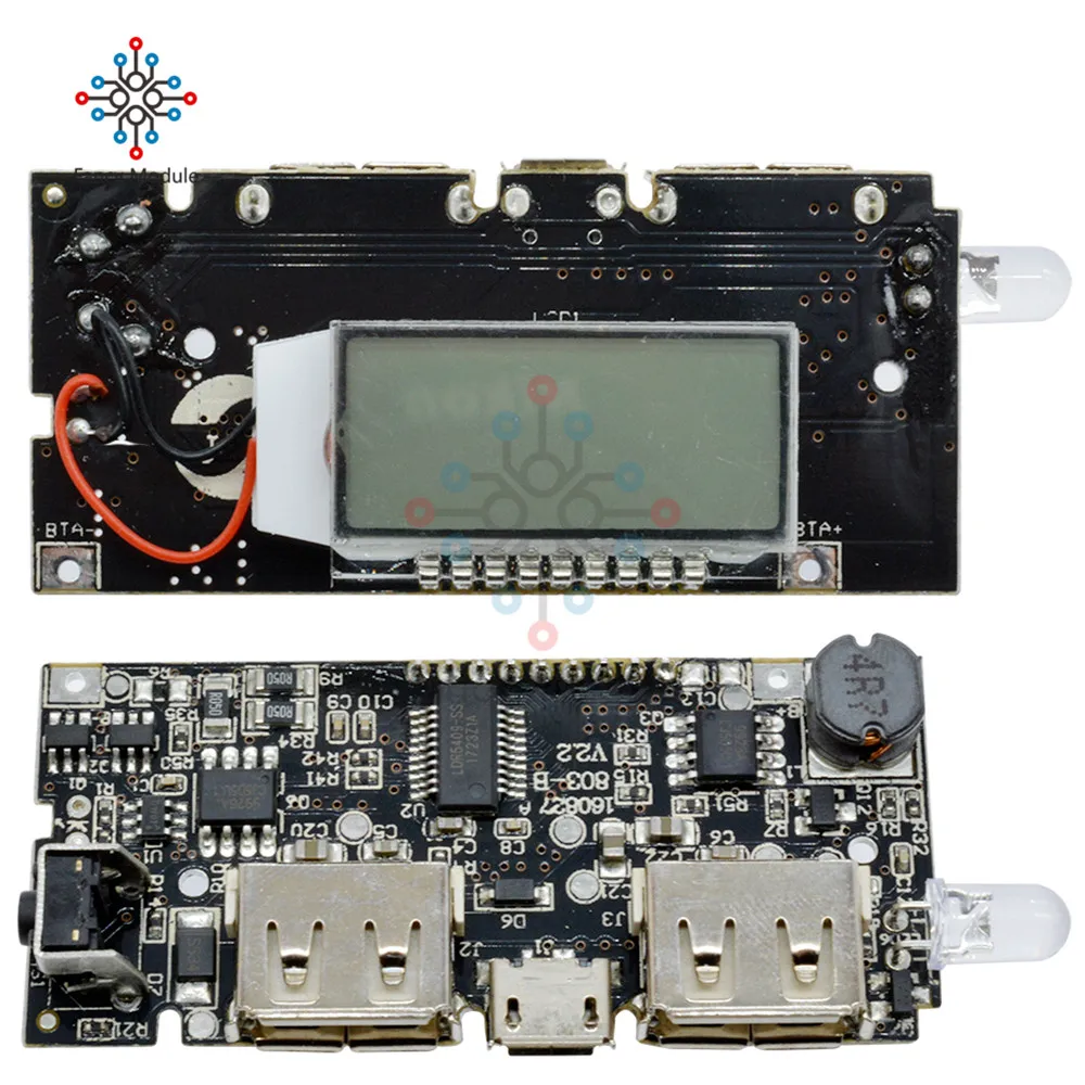 Два порта USB 5V 1A 2.1A мобильный Мощность банка 18650 Батарея Зарядное устройство PCB Мощность модуль аксессуары для телефона DIY светодиодный ЖК-дисплей зарядная Модульная плата