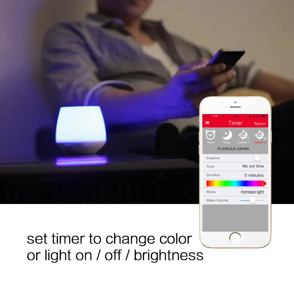 Пакет MIPOW из 3 PLAYBULB, приложение на смартфон для контроля светодиодной свечи смарт, свечи для ароматерапии, легкий цвет, не нагревается, много цветов