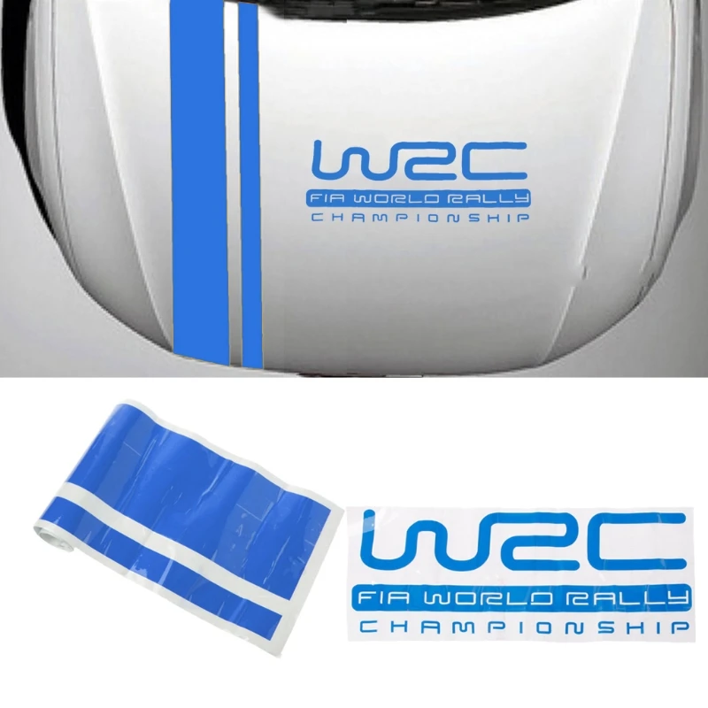 Mayitr 1pc 110*15cm W-RC Stripe Racing Sports Sticker 4 Colors Graphic Car Hood Cover Vinyl Decal for Car Exterior Parts