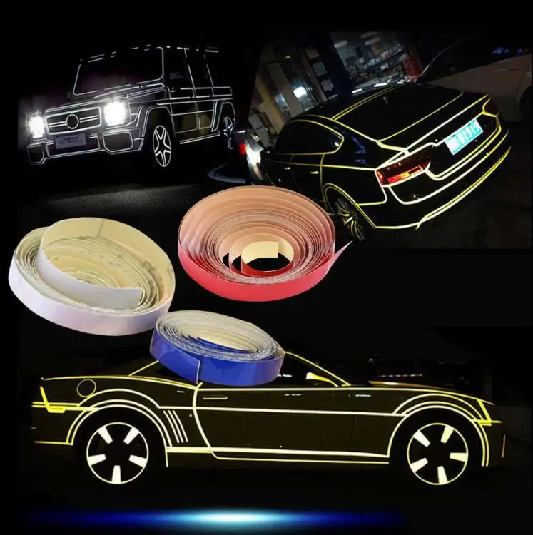 Vehemo 2017 1 см х 5 м светоотражающие наклейки для автомобиля средства ухода за кожей в полоску Стикеры клейкая наклейка обеспечивающие