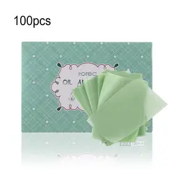 100 листов/пачка тканевой бумаги s зеленый для снятия макияжа масло поглощающая бумага для лица впитывающий для лица очищающий