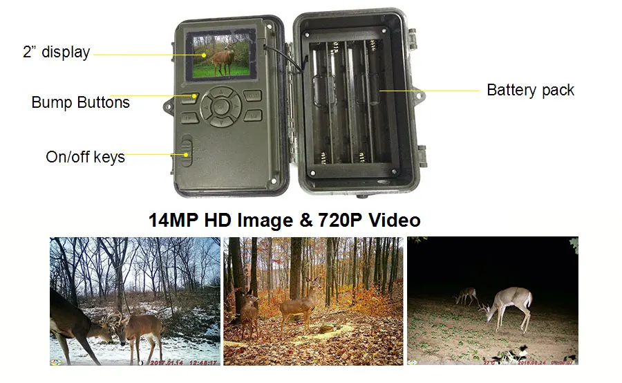 Охотничьи камеры 14MP 720P Bolyguard белая вспышка светодиодный Трейл камеры цветные фото и видео в ночное время запись звука доступны 100 футов