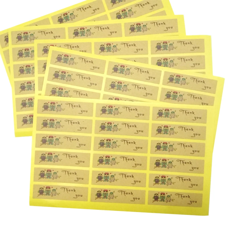 

180pcs/Lot Kawaii Owl Cake Packaging Thank you Sealing Label Sticker Adhesive Gift For Children