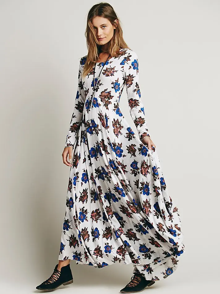 cotton floral maxi dress