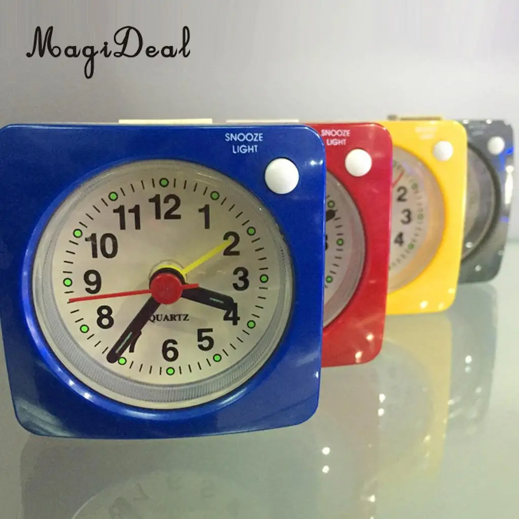 6cm Small Clock Ascending Sound witht Night Light Viewing Ticking Analog Alarm Clock for Travel Bedside Table Desktop Home Decor