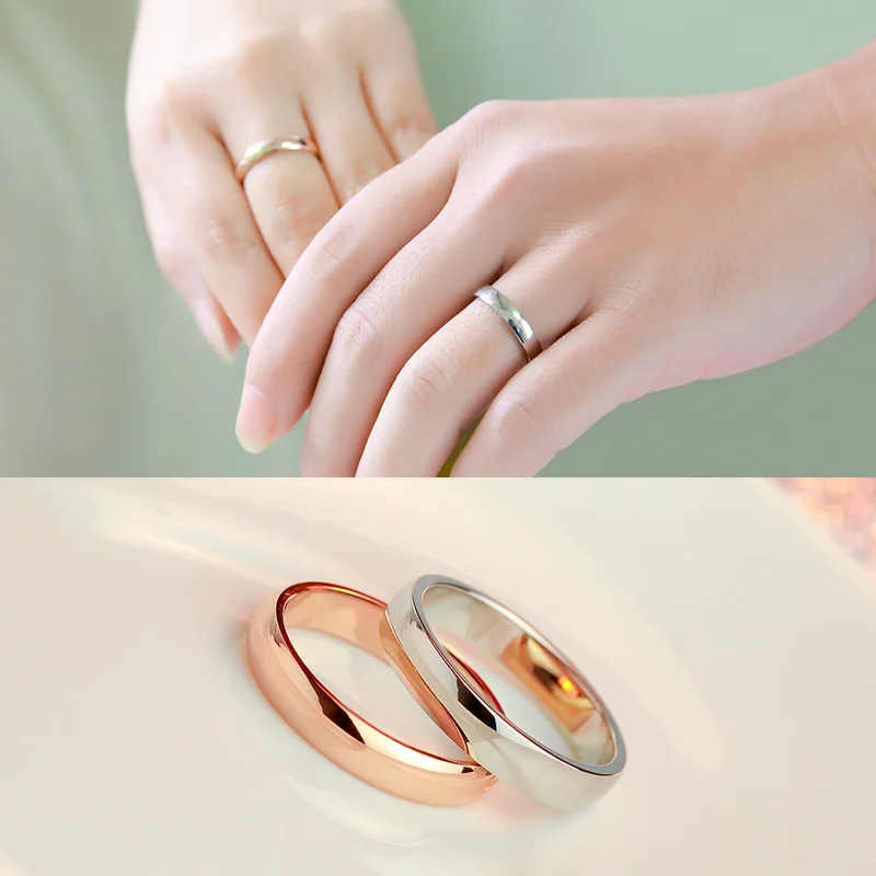 

Rose Gold Silver Color Finger Ring for Woman Man Wedding Jewelry 316L Stainless Steel High Polished Top Quality Not Fade (GR210)