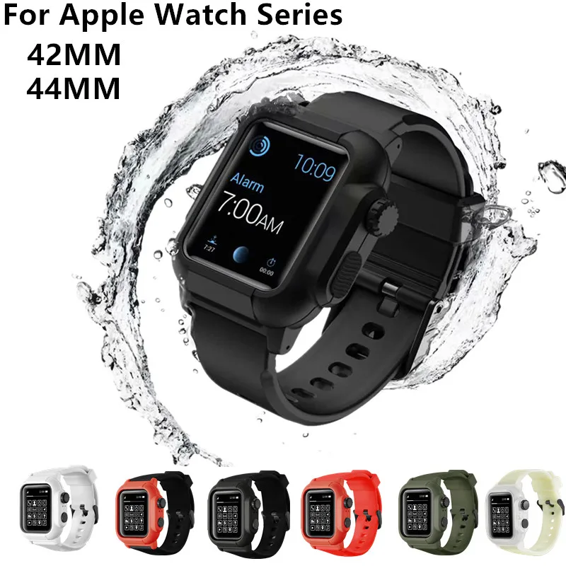 Водонепроницаемый силиконовый ремешок для Apple Watch band 44 мм 42 Iwatch Series 4 3 спортивный