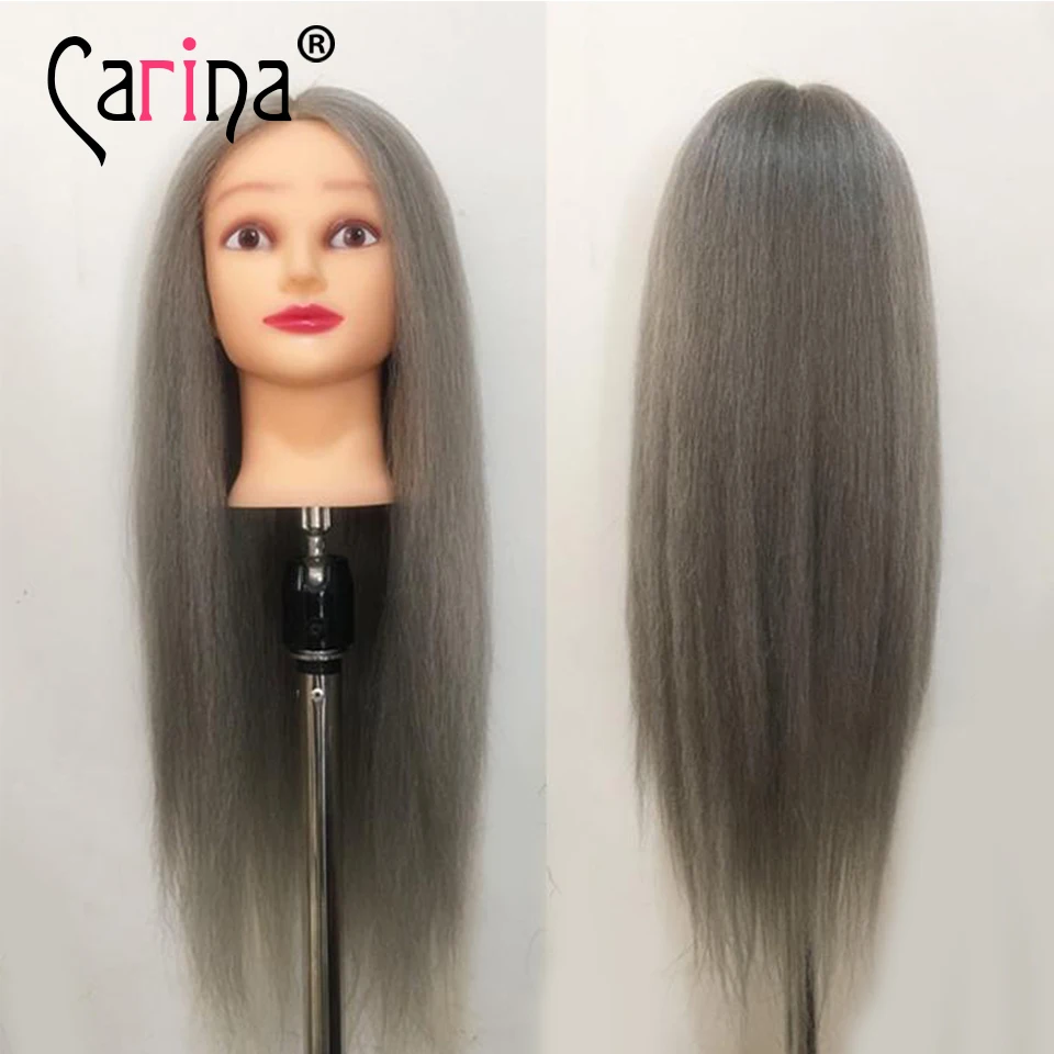 

Free Shipping Mannequin Dummy Manequin Cosmetology Mannequin Heads 22" 20% Human Hair Training Mannequin Head With Holder