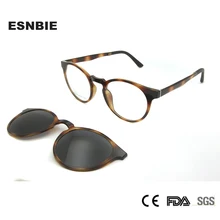 Винтажные корейские очки Ultem, пластиковые титановые солнцезащитные очки на магнитной застежке, женские круглые поляризованные очки на застежке, поляризованные линзы