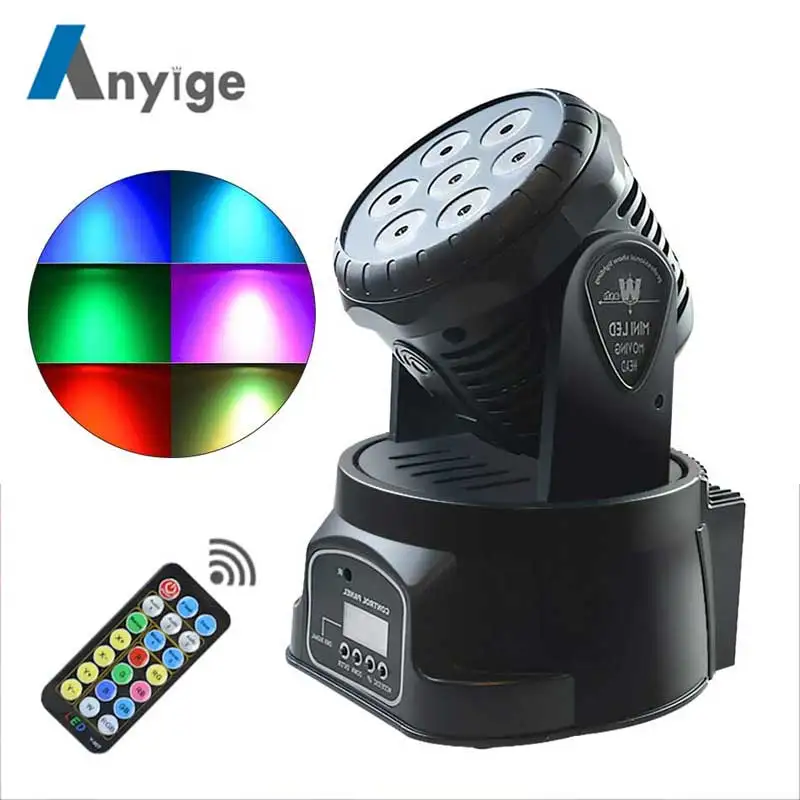 

ANYIGE RGB LED Stage Light Moving Head Beam Party Light DMX-512 Led Dj Xmas Christmas Sound Active DMX Disco Light