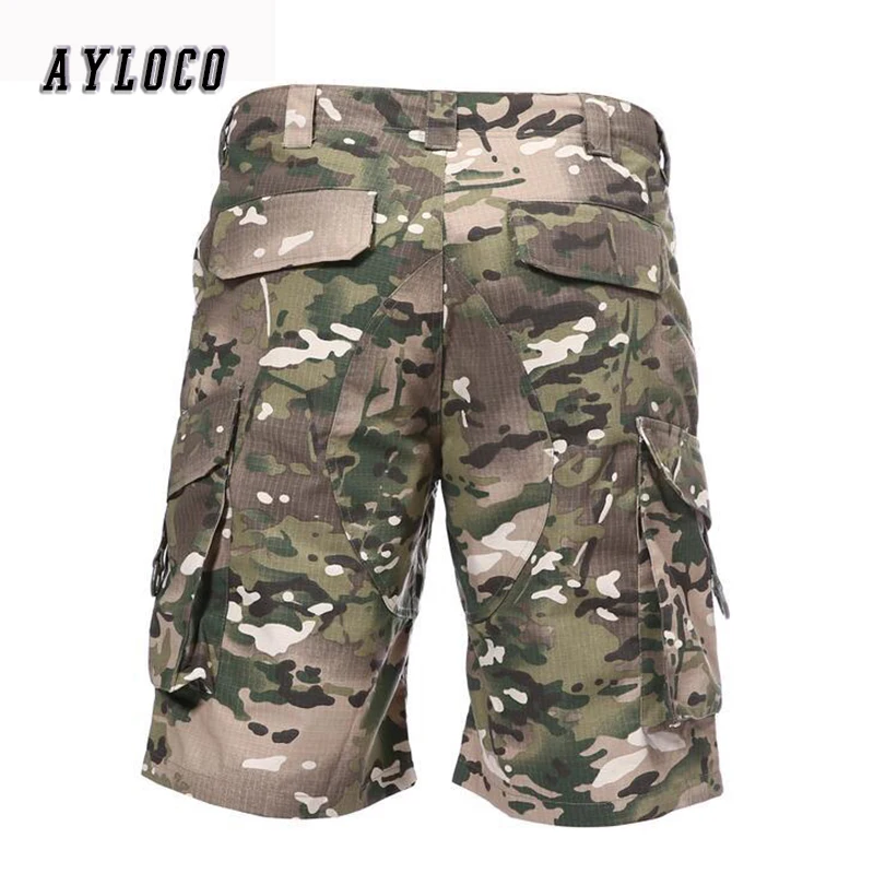 Promotion Fashion Mens Cargo Shorts Summer Tactical army green Casual trousers Overalls male Military Shorts big pockets decoration