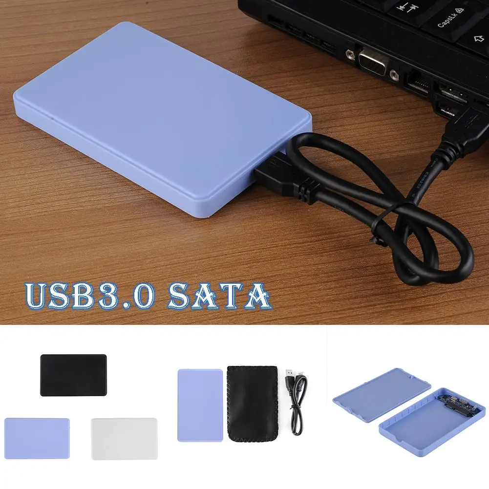 

USB 3.0 SATA HD Box 1TB HDD Hard Drive External Enclosure Case 2TB Data Transfer Backup Housing Cover Tool For PC-Blue