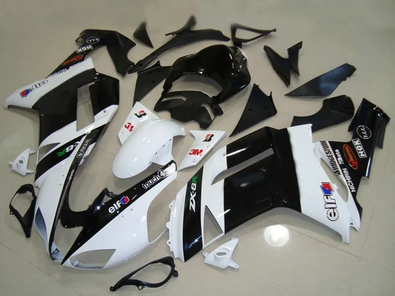 Набор обтекателей мотоцикла для KAWASAKI Ninja ZX6R 636 07 08 ZX 6R 2007 2008 zx6r ABS белый глянцевый