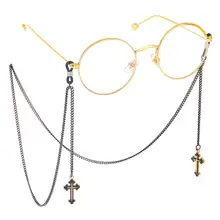 Стекло es кулон в виде креста на цепочке черное металлическое ожерелье ремешок шнурок Нескользящая декоративная веревка модная винтажная для чтения стекло