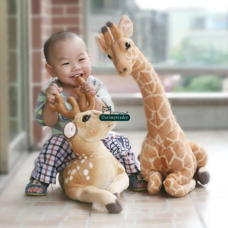 Dorimytrader  95cm X 70cm New Giant Emulational Deer Toy Plush Soft Stuffed Animal Deer Baby Gift Free Shipping DY60971 (5)