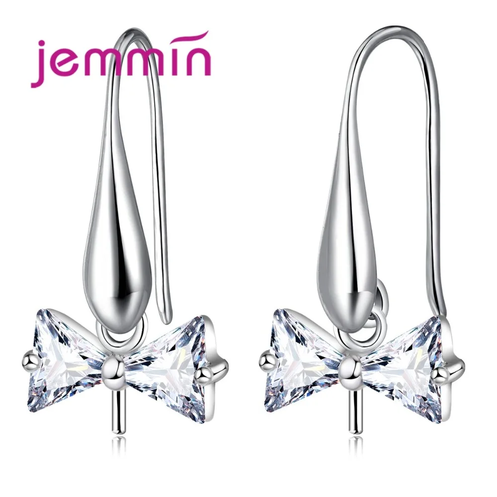 Серьги подвески из серебра 925 пробы U образные в форме галстука бабочки|accessories