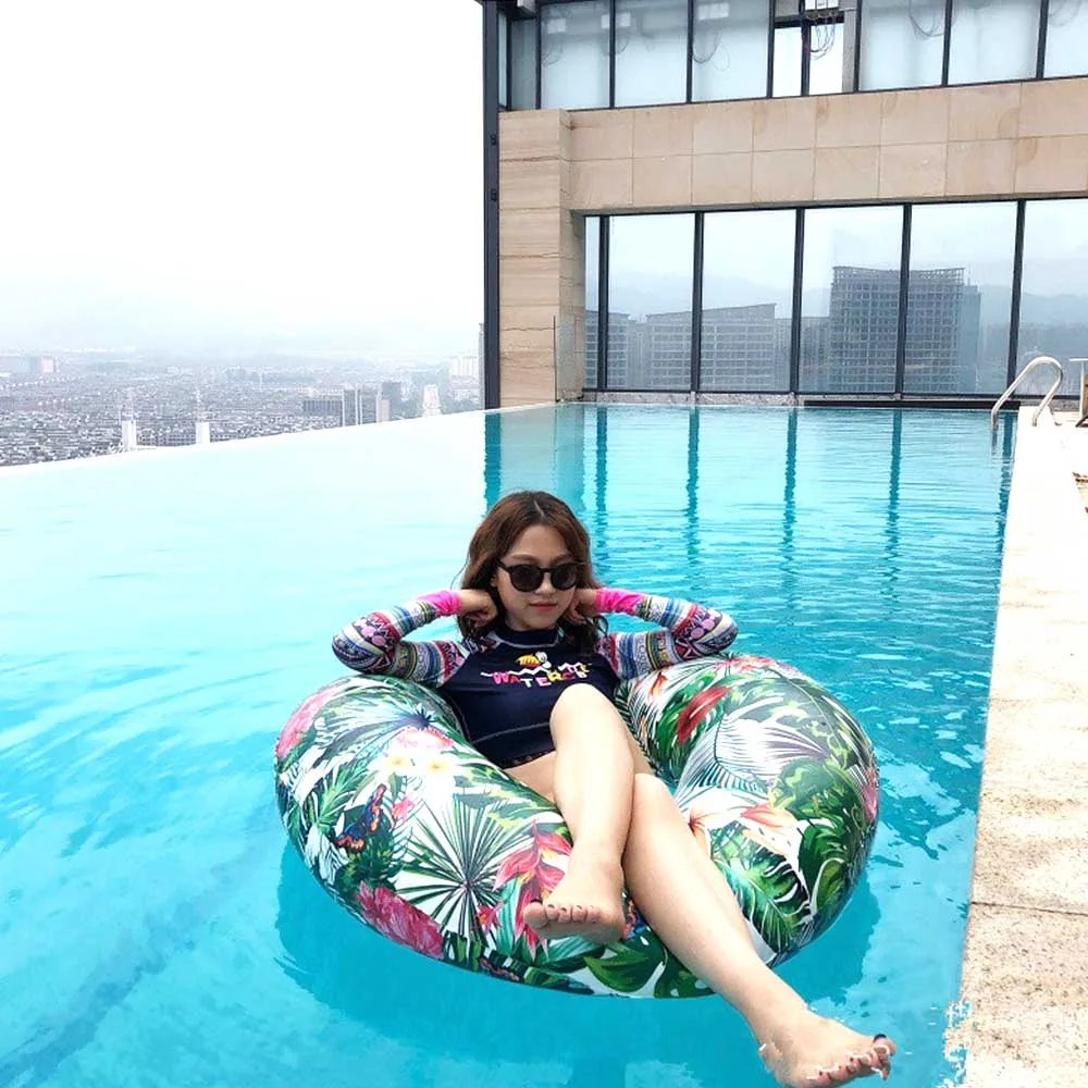 

2019 Summer Outlife Inflatable Tropical Rainforest Adults Ring Swimming Pool Inflatable Float Circle for Adults