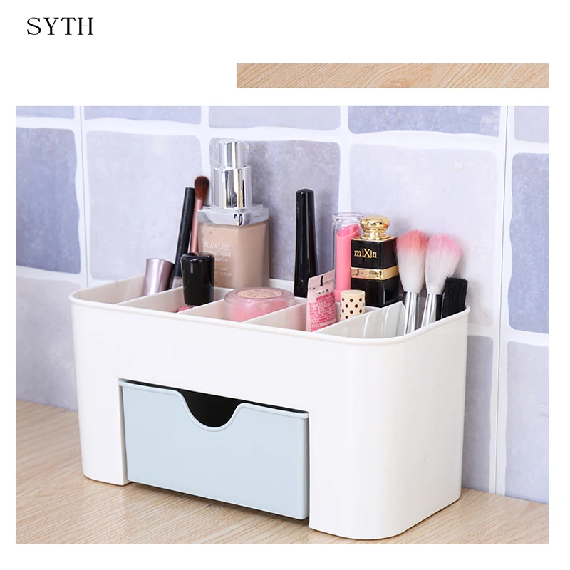 

SYTH Plastic Desktop Makeup Box Set Professional Saving Space Desktop Organizador Cosmetics Makeup Storage Drawer Type Box